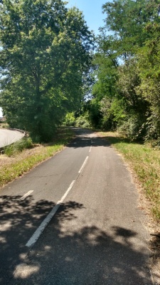 La piste cyclable de l'itinéraire 3 du ReVE de Bordeaux à côté de l'étang de Bruges, au kilomètre 9.